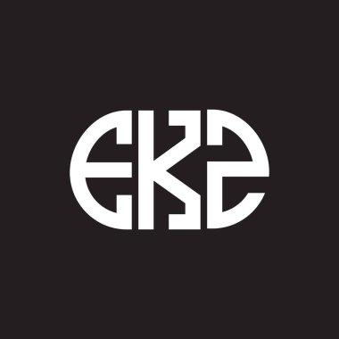 Siyah arka planda EKZ harf logosu tasarımı. EKZ yaratıcı harf logosu konsepti. EKZ harf tasarımı.