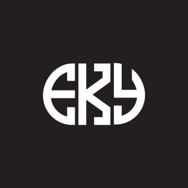 Siyah arka planda EKY harf logosu tasarımı. EKY yaratıcı harflerin baş harfleri logo kavramı. EKY harf tasarımı.
