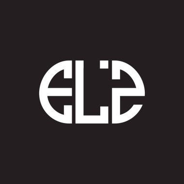 Siyah arka planda ELZ harf logosu tasarımı. ELZ yaratıcı harflerin baş harfleri logo konsepti. ELZ harf tasarımı.