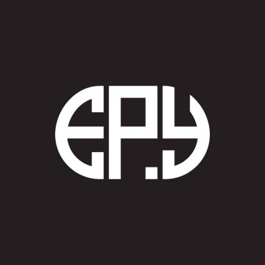 Siyah arkaplanda EPY harf logosu tasarımı. EPY yaratıcı harflerin baş harfleri logo kavramı. EPY harf tasarımı.