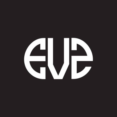 EVZ harfi logo tasarımı siyah arka planda. EVZ yaratıcı harfler logosu konsepti. EVZ harf tasarımı.