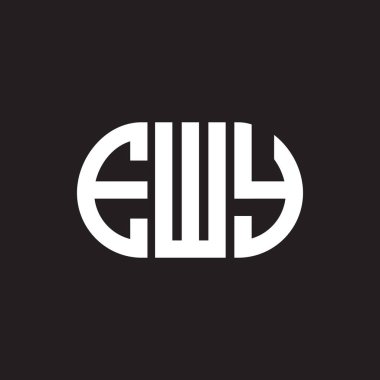Siyah arka planda EWY harf logosu tasarımı. EWY yaratıcı harflerin baş harfleri logo kavramı. EWY harf tasarımı.