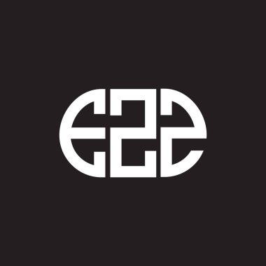 Siyah arkaplanda EZZ harf logosu tasarımı. EZZ yaratıcı harf logosu konsepti. EZZ harf tasarımı.