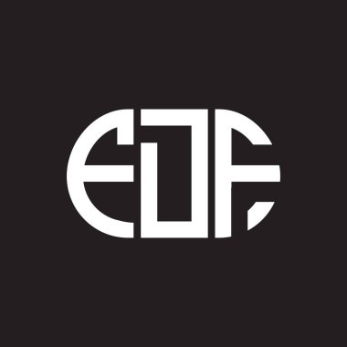 Siyah arka planda FDF harf logosu tasarımı. FDF yaratıcı harflerin baş harfleri logo kavramı. FDF harf tasarımı.