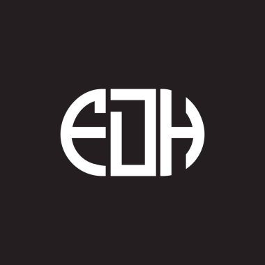 Siyah arka planda FDH harf logosu tasarımı. FDH yaratıcı harflerin baş harfleri logo kavramı. FDH harf tasarımı.