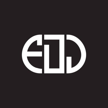 FDJ harf logosu tasarımı siyah arka planda. FDJ yaratıcı harfler logosu konsepti. FDJ harf tasarımı.