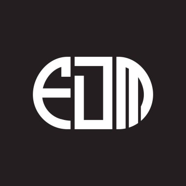 Siyah arka planda FDM harf logosu tasarımı. FDM yaratıcı harflerin baş harfleri logo kavramı. FDM harf tasarımı.