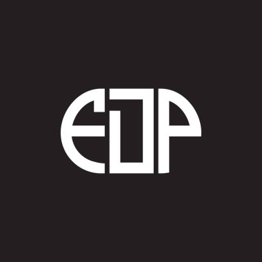 Siyah arka planda FDP harf logosu tasarımı. FDP yaratıcı harflerin baş harfleri logo konsepti. FDP harf tasarımı.