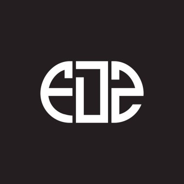 Siyah arka planda FDZ harf logosu tasarımı. FDZ yaratıcı harflerin baş harfleri logo kavramı. FDZ harf tasarımı.