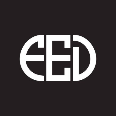 Siyah arka planda FED harf logosu tasarımı. FED yaratıcı harfler logosu konsepti. FED harf tasarımı.