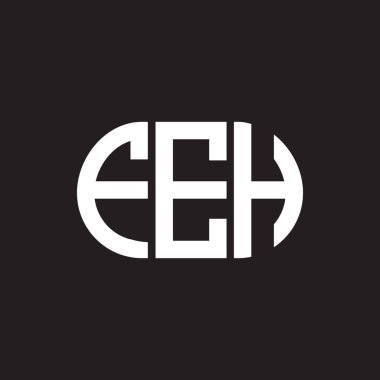 Siyah arka planda FEH harf logosu tasarımı. FEH yaratıcı harflerin baş harfleri logo kavramı. FEH harf tasarımı.