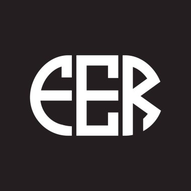 Siyah arka planda FER harf logosu tasarımı. FER yaratıcı harfler logosu konsepti. FER harf tasarımı.