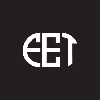 Siyah arka planda FET harfi logosu tasarımı. FET yaratıcı harflerin baş harfleri logo konsepti. FET harf tasarımı.