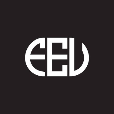 Siyah arka planda FEV harf logosu tasarımı. FEV yaratıcı harflerin baş harfleri logo kavramı. FEV harf tasarımı.