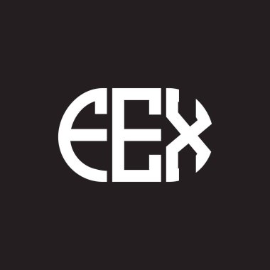 Siyah arka planda FEX harf logosu tasarımı. FEX yaratıcı harflerin baş harfleri logo konsepti. FEX harf tasarımı.