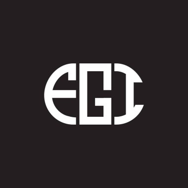 Siyah arka planda FGI harf logosu tasarımı. FGI yaratıcı harflerin baş harfleri logo kavramı. FGI harf tasarımı.