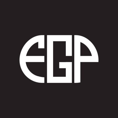 Siyah arkaplanda FGP harf logosu tasarımı. FGP yaratıcı harflerin baş harfleri logo kavramı. FGP harf tasarımı.