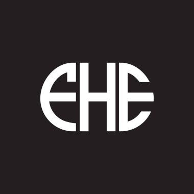 Siyah arka planda FHE harf logosu tasarımı. FHE yaratıcı harfler logosu konsepti. FHE harf tasarımı.