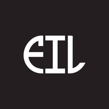 Siyah arkaplanda FIL harf logosu tasarımı. FIL yaratıcı harflerin baş harfleri logo kavramı. FIL harf tasarımı.