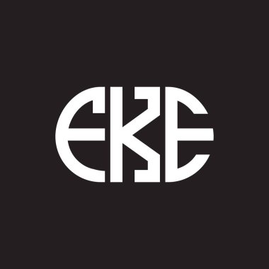 Siyah arkaplanda sahte harf logosu tasarımı. Sahte yaratıcı harflerin baş harfleri logo konsepti. FKE harf tasarımı.