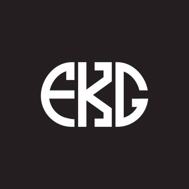 Siyah arkaplanda FKG harf logosu tasarımı. FKG yaratıcı harflerin baş harfleri logo kavramı. FKG harf tasarımı.