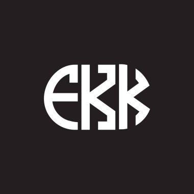 FKK harfi logo tasarımı siyah arkaplan üzerine. FKK yaratıcı harflerin baş harfleri logo kavramı. FKK harf tasarımı.
