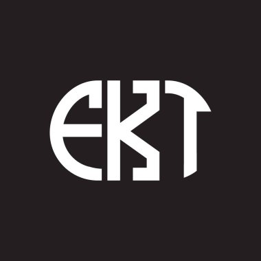 Siyah arkaplanda FKT harf logosu tasarımı. FKT yaratıcı harflerin baş harfleri logo kavramı. FKT harf tasarımı.