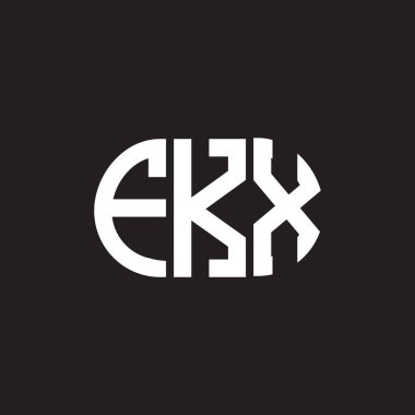 Siyah arkaplanda FKX harf logosu tasarımı. FKX yaratıcı harflerin baş harfleri logo kavramı. FKX harf tasarımı.
