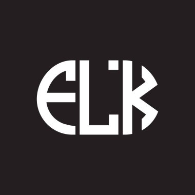 Siyah arka planda FLK harf logosu tasarımı. FLK yaratıcı harflerin baş harfleri logo kavramı. FLK harf tasarımı.