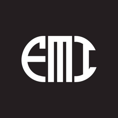 Siyah arka planda FMI harf logosu tasarımı. FMI yaratıcı harflerin baş harfleri logo kavramı. FMI harf tasarımı.
