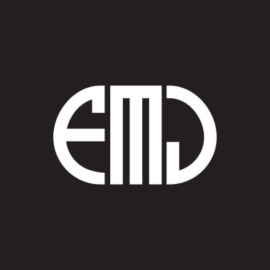 Siyah arka planda FMJ harf logosu tasarımı. FMJ yaratıcı harflerin baş harfleri logo kavramı. FMJ harf tasarımı.