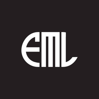Siyah arkaplanda FML harf logosu tasarımı. FML yaratıcı harflerin baş harfleri logo kavramı. FML harf tasarımı.