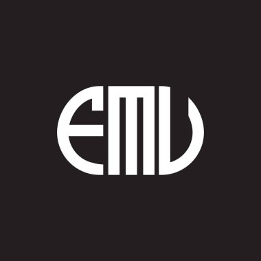 Siyah arkaplanda FMV harf logosu tasarımı. FMV yaratıcı harflerin baş harfleri logo kavramı. FMV harf tasarımı.