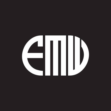 Siyah arka planda FMW harf logosu tasarımı. FMW yaratıcı harflerin baş harfleri logo kavramı. FMW harf tasarımı.