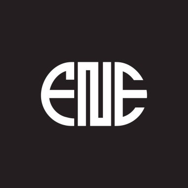 FNE harfi logo tasarımı siyah arka planda. FNE yaratıcı harflerin baş harfleri logo kavramı. FNE harf tasarımı.