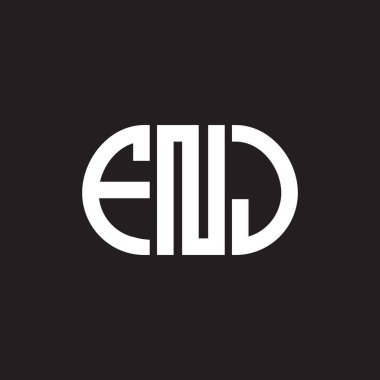 FNJ harf logosu tasarımı siyah arka planda. FNJ yaratıcı harflerin baş harfleri logo kavramı. FNJ harf tasarımı.