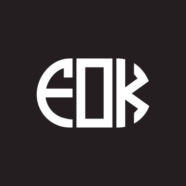 Siyah arka planda FOK harf logosu tasarımı. FOK yaratıcı harfler logosu konsepti. FOK harf tasarımı.