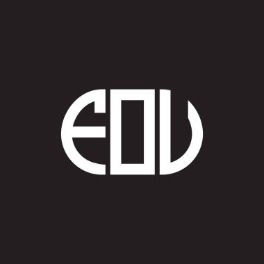 FOU harf logosu tasarımı siyah arka planda. FOU yaratıcı harf logosu konsepti. FOU harf tasarımı.