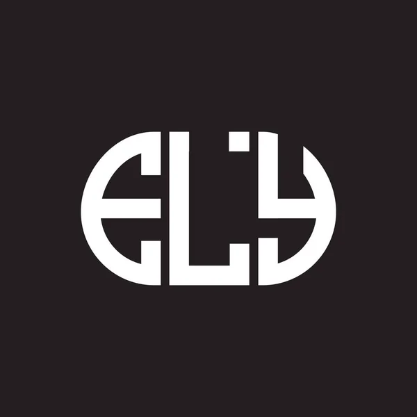 Ely Lettera Logo Design Sfondo Nero Ely Creativo Sigle Lettera — Vettoriale Stock