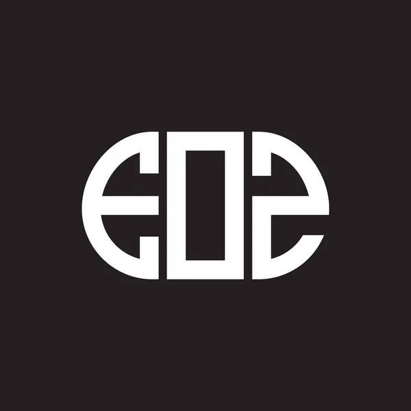 Eoz Logo Ontwerp Zwarte Achtergrond Eoz Creatieve Initialen Letter Logo — Stockvector