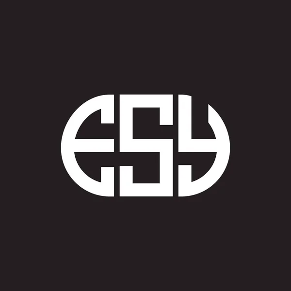 Diseño Del Logotipo Letra Esy Sobre Fondo Negro Esy Iniciales — Archivo Imágenes Vectoriales