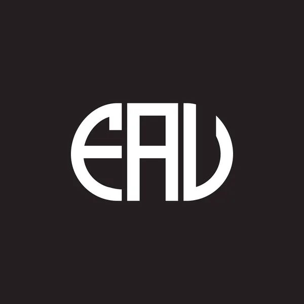 黒い背景にFauの手紙のロゴデザイン Fauクリエイティブイニシャルレターロゴコンセプト Fau手紙のデザイン — ストックベクタ