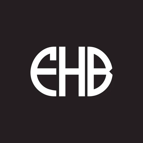 Diseño Del Logotipo Letra Fhb Sobre Fondo Negro Fhb Iniciales — Archivo Imágenes Vectoriales