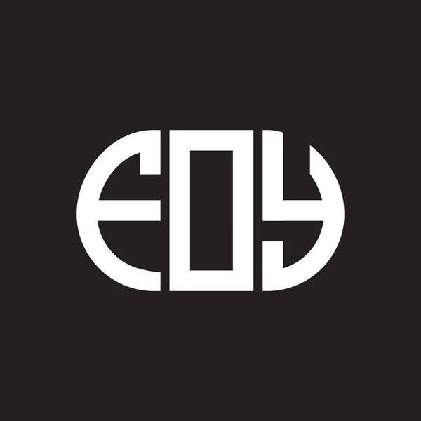 Foy Lettera Logo Design Sfondo Nero Foy Creativo Iniziali Lettera — Vettoriale Stock