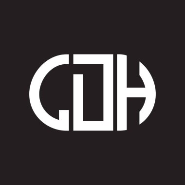 Siyah arkaplanda LDH harf logosu tasarımı. LDH yaratıcı harflerin baş harfleri logo kavramı. LDH harf tasarımı.