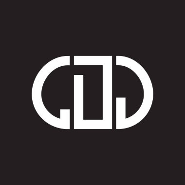 LDJ harf logosu tasarımı siyah arka planda. LDJ yaratıcı harfler logosu konsepti. LDJ harf tasarımı.