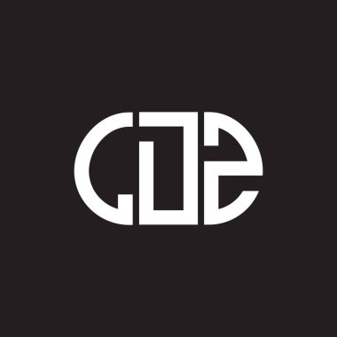 Siyah arkaplanda LDZ harf logosu tasarımı. LDZ yaratıcı harf logosu konsepti. LDZ harf tasarımı.
