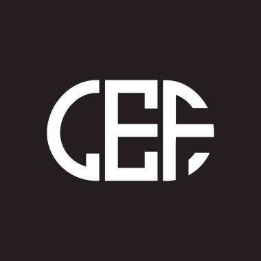 Siyah arkaplanda LEF harf logosu tasarımı. LEF yaratıcı harflerin baş harfleri logo kavramı. LEF harf tasarımı.
