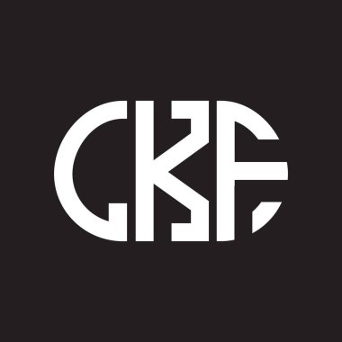 LKF harfi logo tasarımı siyah arkaplan üzerine. LKF yaratıcı harflerin baş harfleri logo kavramı. LKF harf tasarımı.