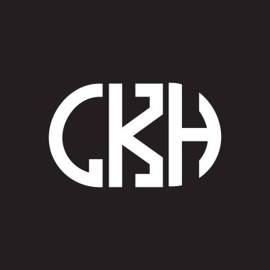 LKH harfi logo tasarımı siyah arkaplan üzerine. LKH yaratıcı harflerin baş harfleri logo kavramı. LKH harf tasarımı.